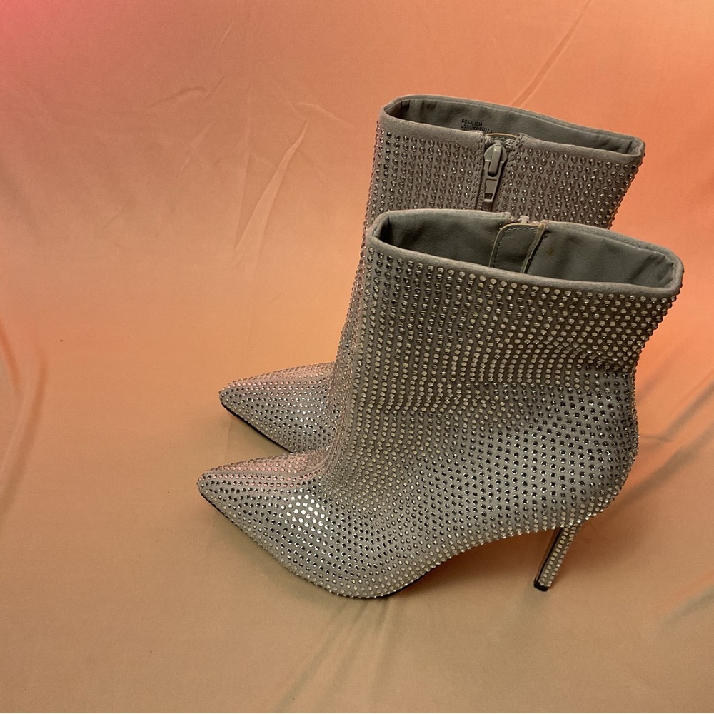 Elegant Silver Studded Women's Boots